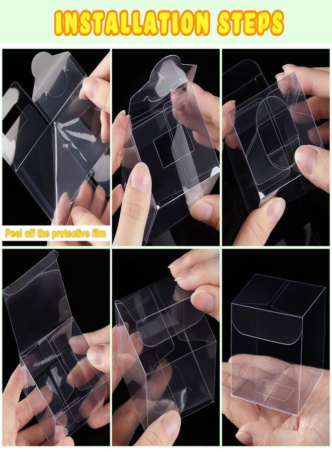 Eaasty 200 Pcs 2 x 2 x 2 Inch Clear Favor Boxes Small Transparent Candy Gift Box Plastic Treat Boxes Party Favor Cube for Packaging Containers Macaron Birthday Wedding Baby Shower - Image 3
